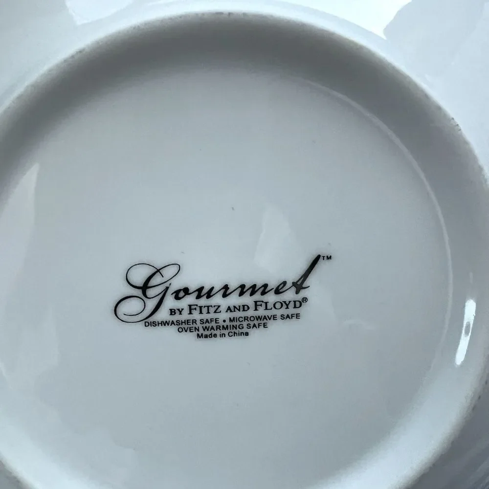 Fitz & Floyd Gourmet White Serving Tray Dish Platter large Serving piece NEW